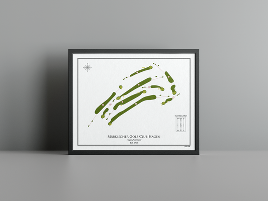 Märkischer Golf Club Hagen golf course print, white frame