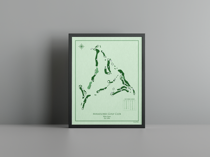 Miraflores Golf Club golf course print, green frame