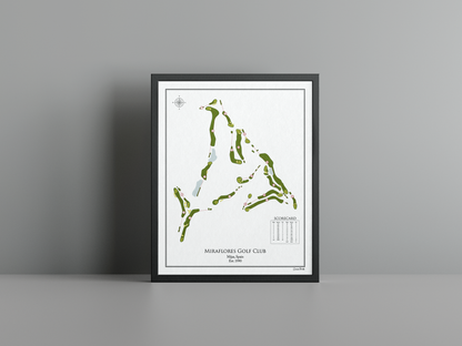 Miraflores Golf Club golf course print, white frame