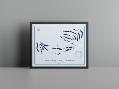 Montenmedio Golf & Country Club golf course print, blue frame
