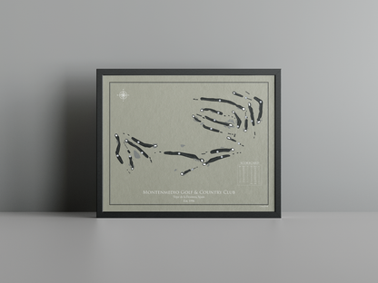 Montenmedio Golf & Country Club golf course print, brown frame
