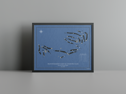 Montenmedio Golf & Country Club golf course print, navy frame