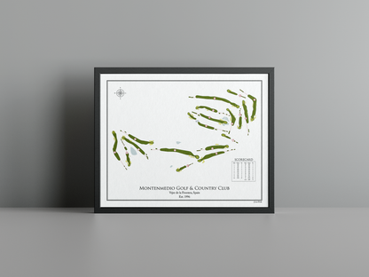 Montenmedio Golf & Country Club golf course print, white frame