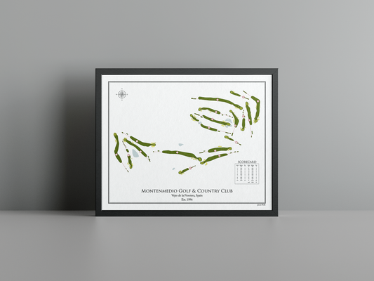 Montenmedio Golf & Country Club golf course print, white frame