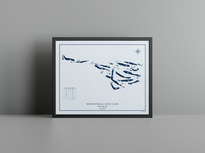 Mortonhall Golf Club golf course print, blue frame