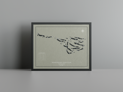 Mortonhall Golf Club golf course print, brown frame