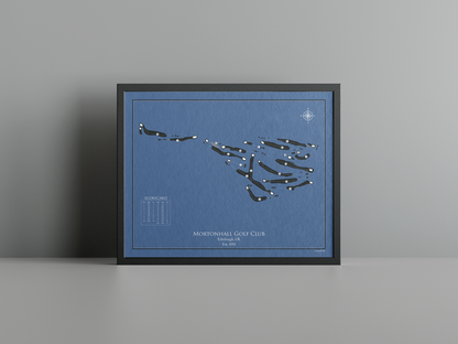 Mortonhall Golf Club golf course print, navy frame