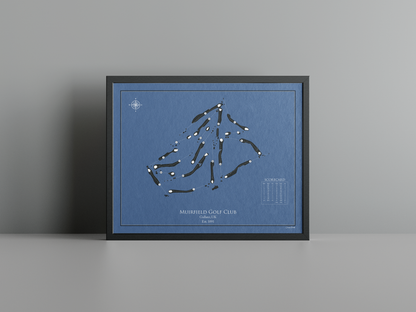Muirfield Golf Club golf course print, navy frame