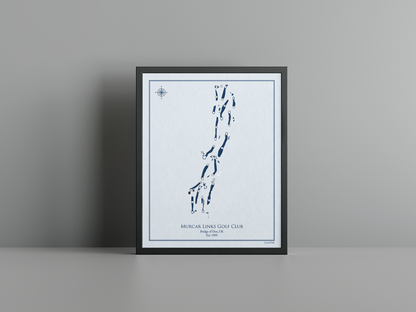 Murcar Links Golf Club golf course print, blue frame