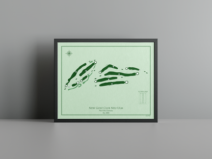 New Golf Club Neu-Ulm golf course print, green frame