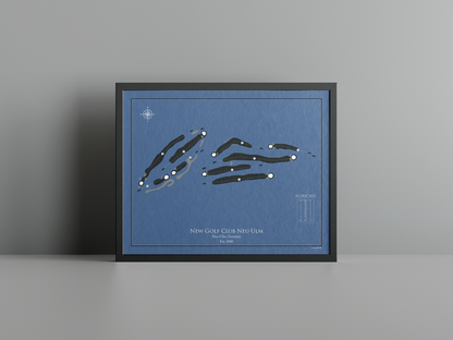 New Golf Club Neu-Ulm golf course print, navy frame