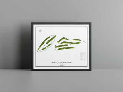 New Golf Club Neu-Ulm golf course print, white frame