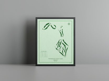 Newbattle Golf Club golf course print, green frame