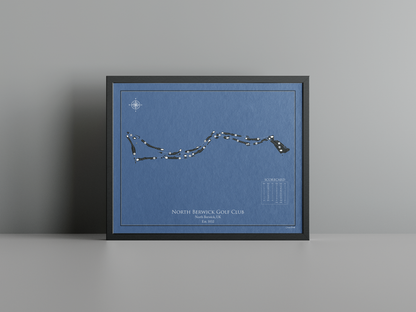 North Berwick Golf Club golf course print, navy frame
