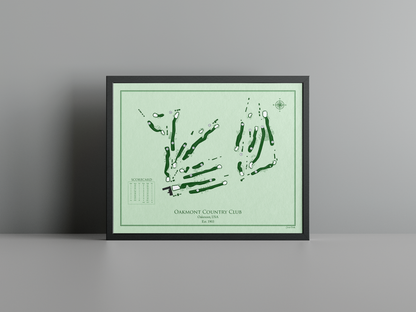 Oakmont Country Club golf course print, green frame
