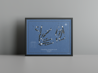 Oakmont Country Club golf course print, navy frame
