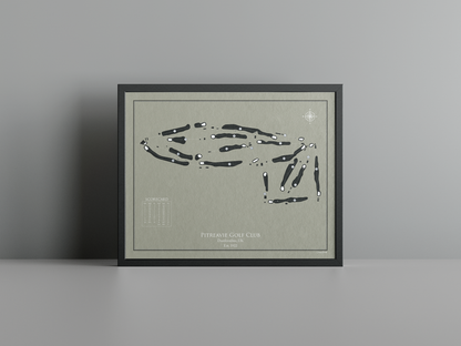 Pitreavie Golf Club golf course print, brown frame