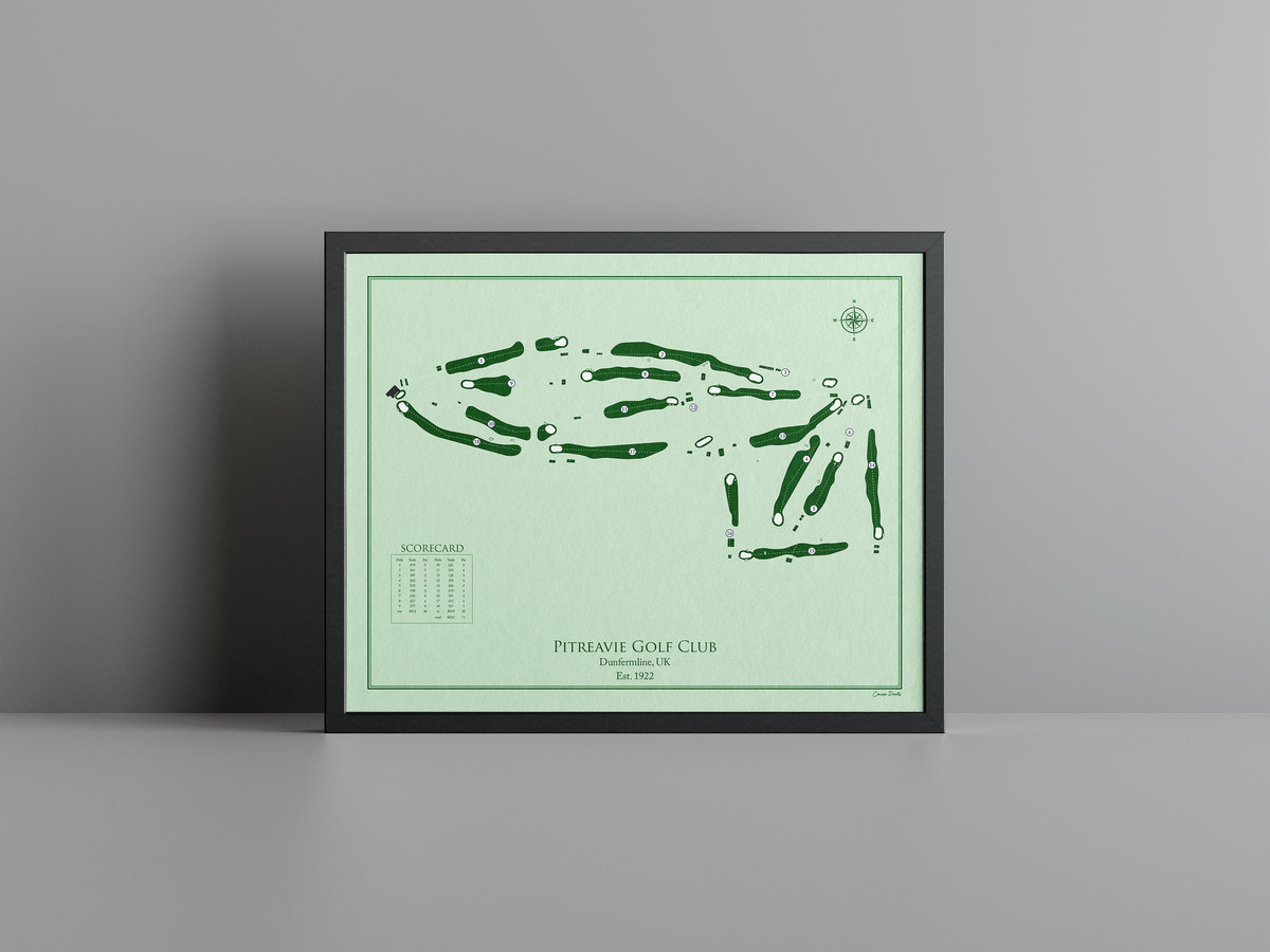 Pitreavie Golf Club golf course print, green frame