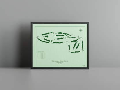 Pitreavie Golf Club golf course print, green frame