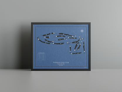 Pitreavie Golf Club golf course print, navy frame
