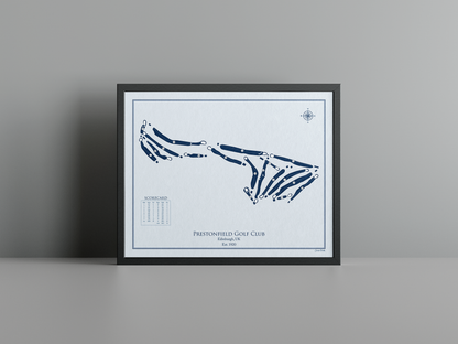 Prestonfield Golf Club golf course print, blue frame