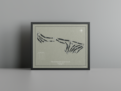 Prestonfield Golf Club golf course print, brown frame