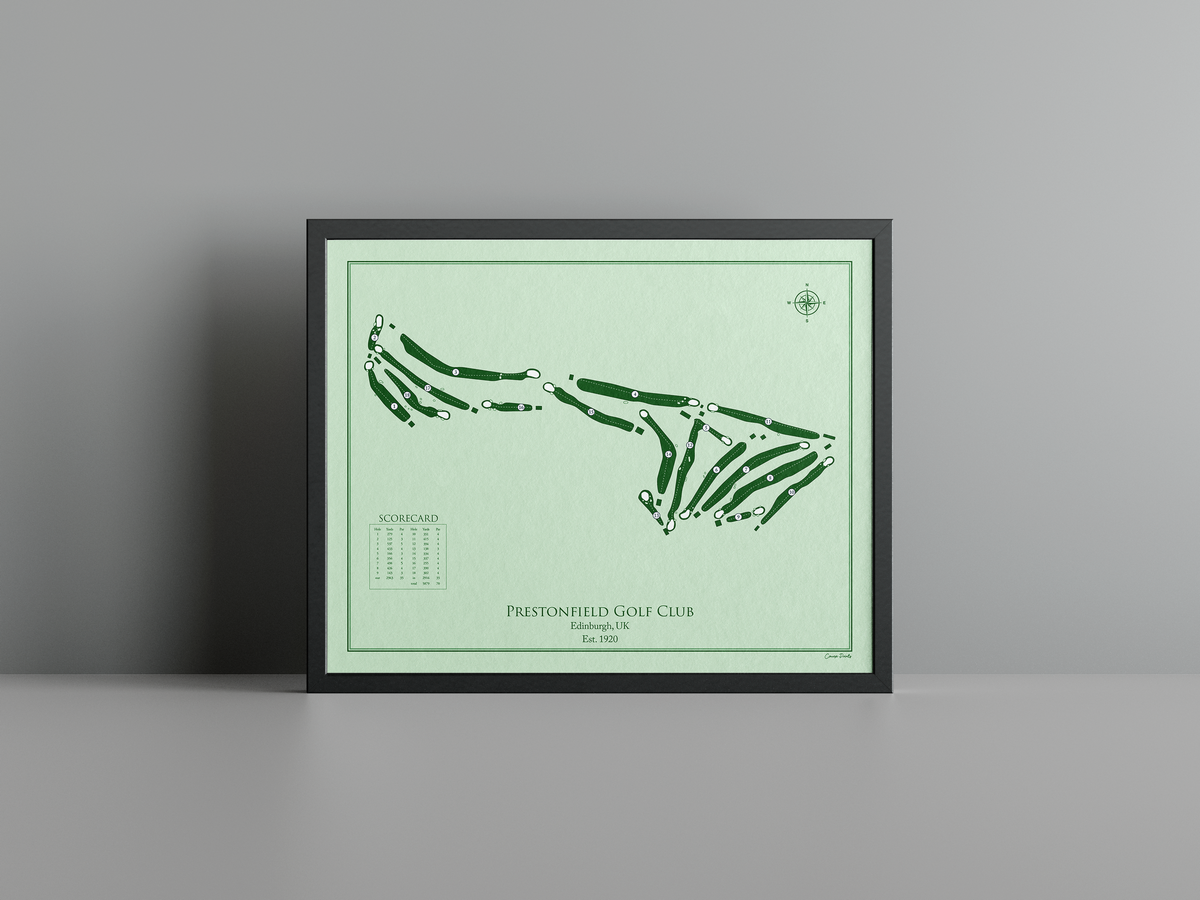 Prestonfield Golf Club golf course print, green frame