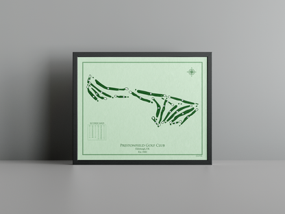 Prestonfield Golf Club golf course print, green frame