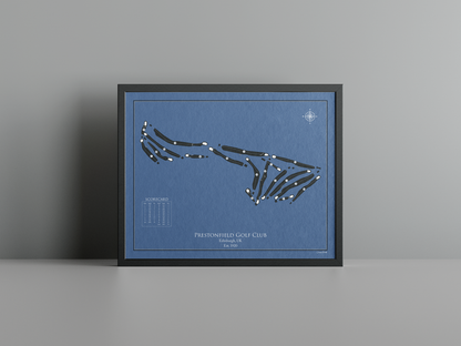 Prestonfield Golf Club golf course print, navy frame