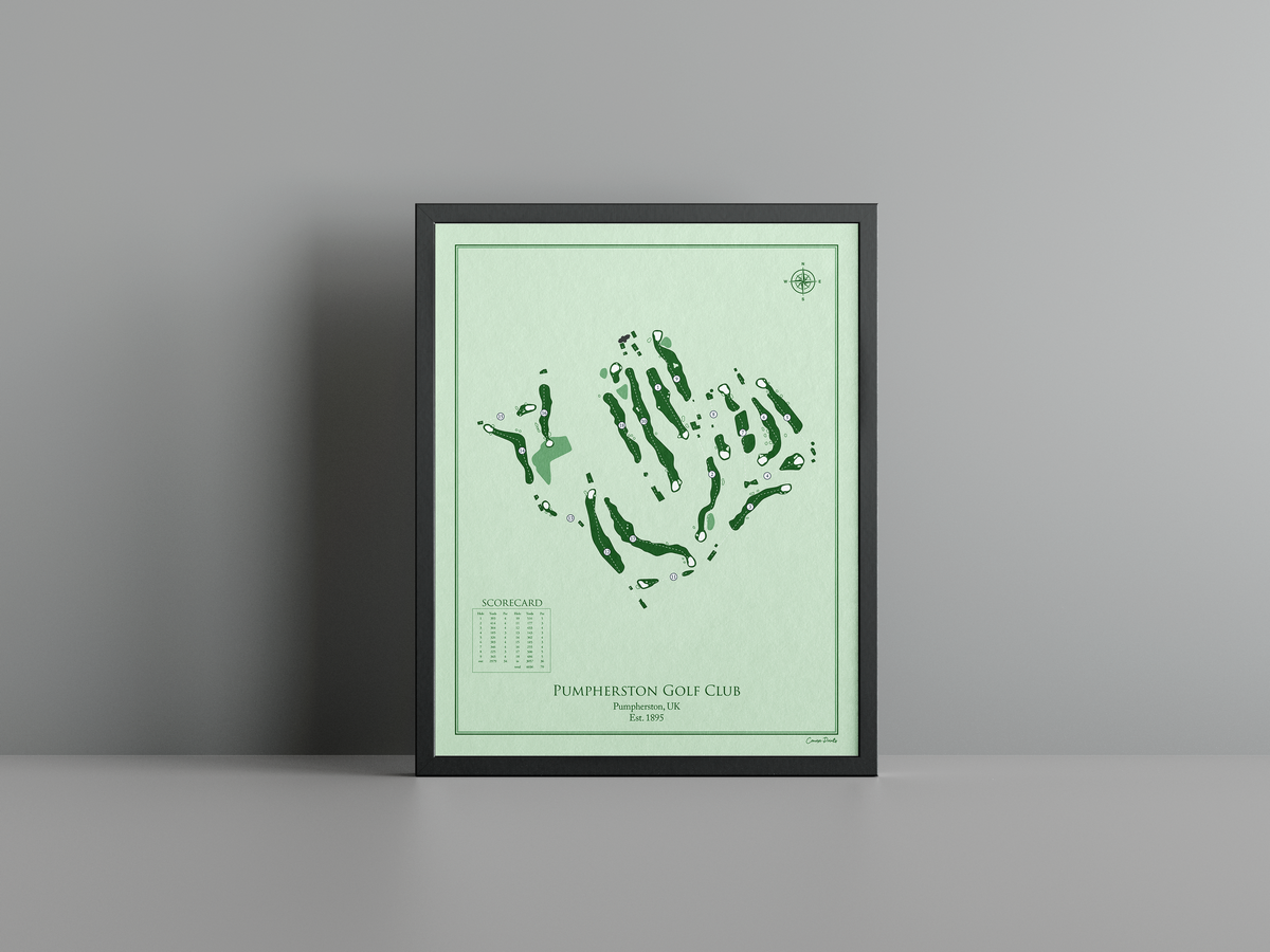 Pumpherston Golf Club golf course print, green frame