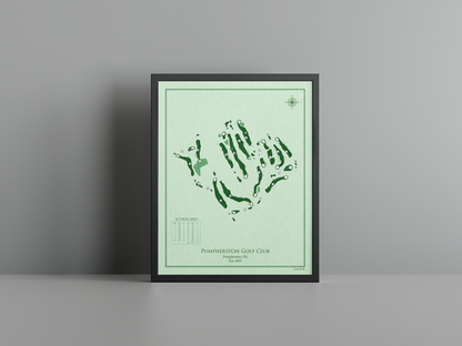 Pumpherston Golf Club golf course print, green frame