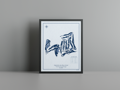 Quinta da Ria Golf golf course print, blue frame
