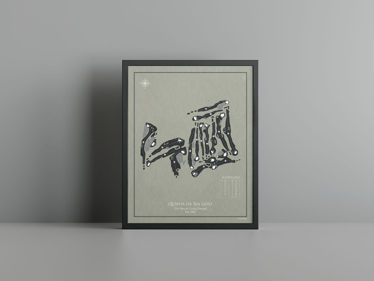 Quinta da Ria Golf golf course print, brown frame
