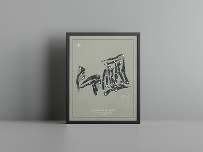 Quinta da Ria Golf golf course print, brown frame