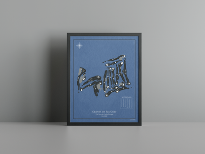 Quinta da Ria Golf golf course print, navy frame