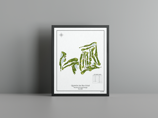 Quinta da Ria Golf golf course print, white frame