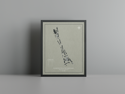 Reymerswael Golf Club golf course print, brown frame
