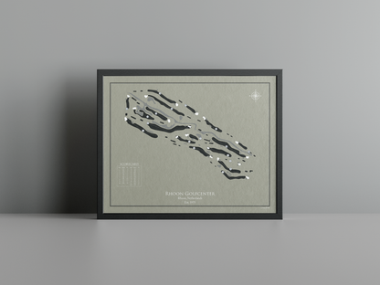 Rhoon Golfcenter golf course print, brown frame