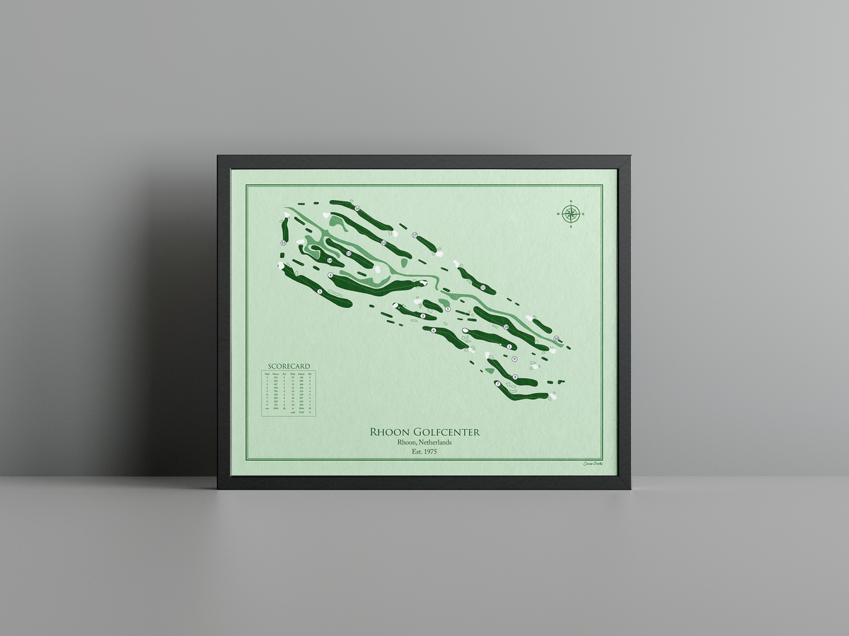 Rhoon Golfcenter golf course print, green frame