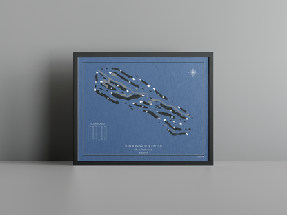 Rhoon Golfcenter golf course print, navy frame
