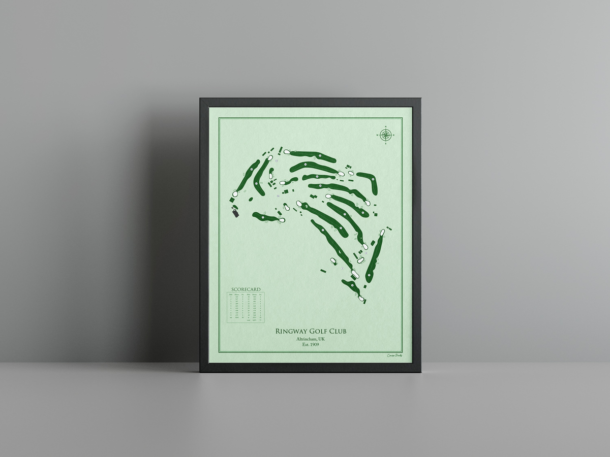 Ringway Golf Club golf course print, green frame