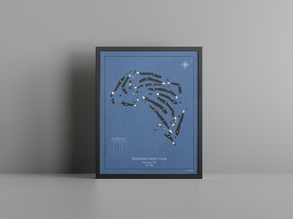 Ringway Golf Club golf course print, navy frame