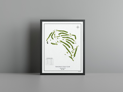 Ringway Golf Club golf course print, white frame