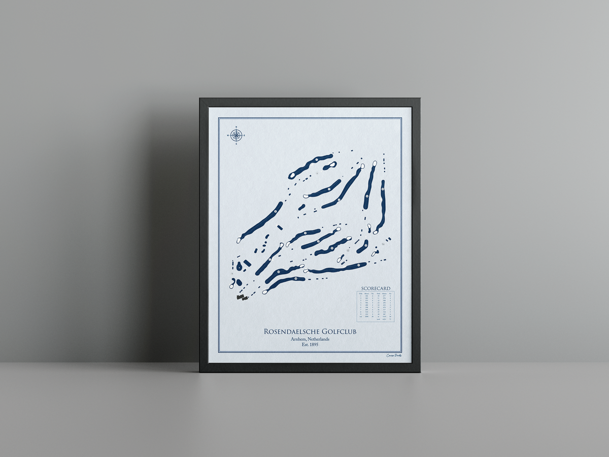 Rosendaelsche Golf Club golf course print, blue frame
