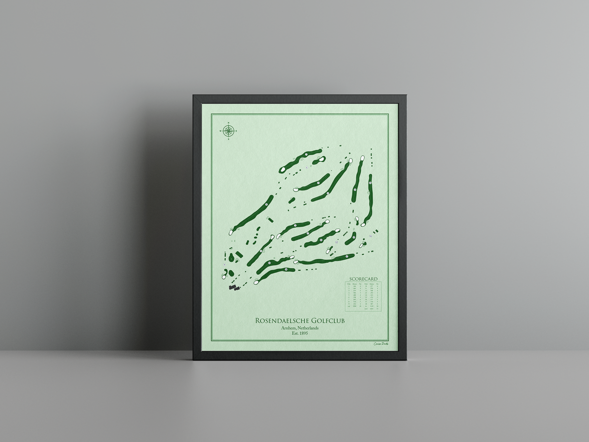 Rosendaelsche Golf Club golf course print, green frame