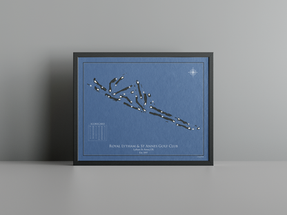 Royal Lytham & St Annes Golf Club golf course print, navy frame