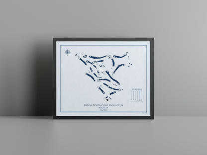 Royal Porthcawl Golf Club golf course print, blue frame