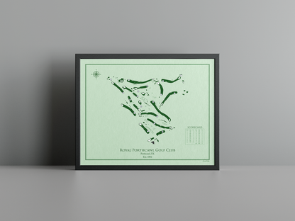 Royal Porthcawl Golf Club golf course print, green frame