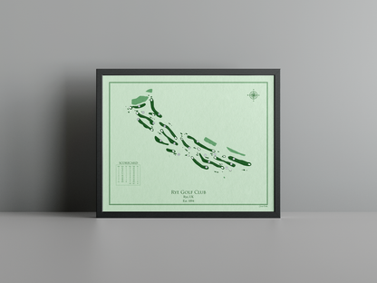 Rye Golf Club golf course print, green frame