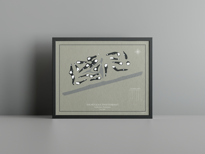 Shortgolf Swifterbant golf course print, brown frame